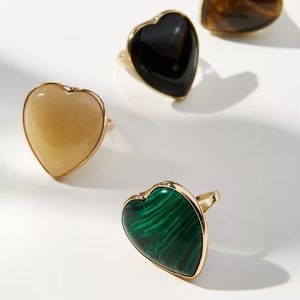 Anthropologie Heart Cocktail Ring